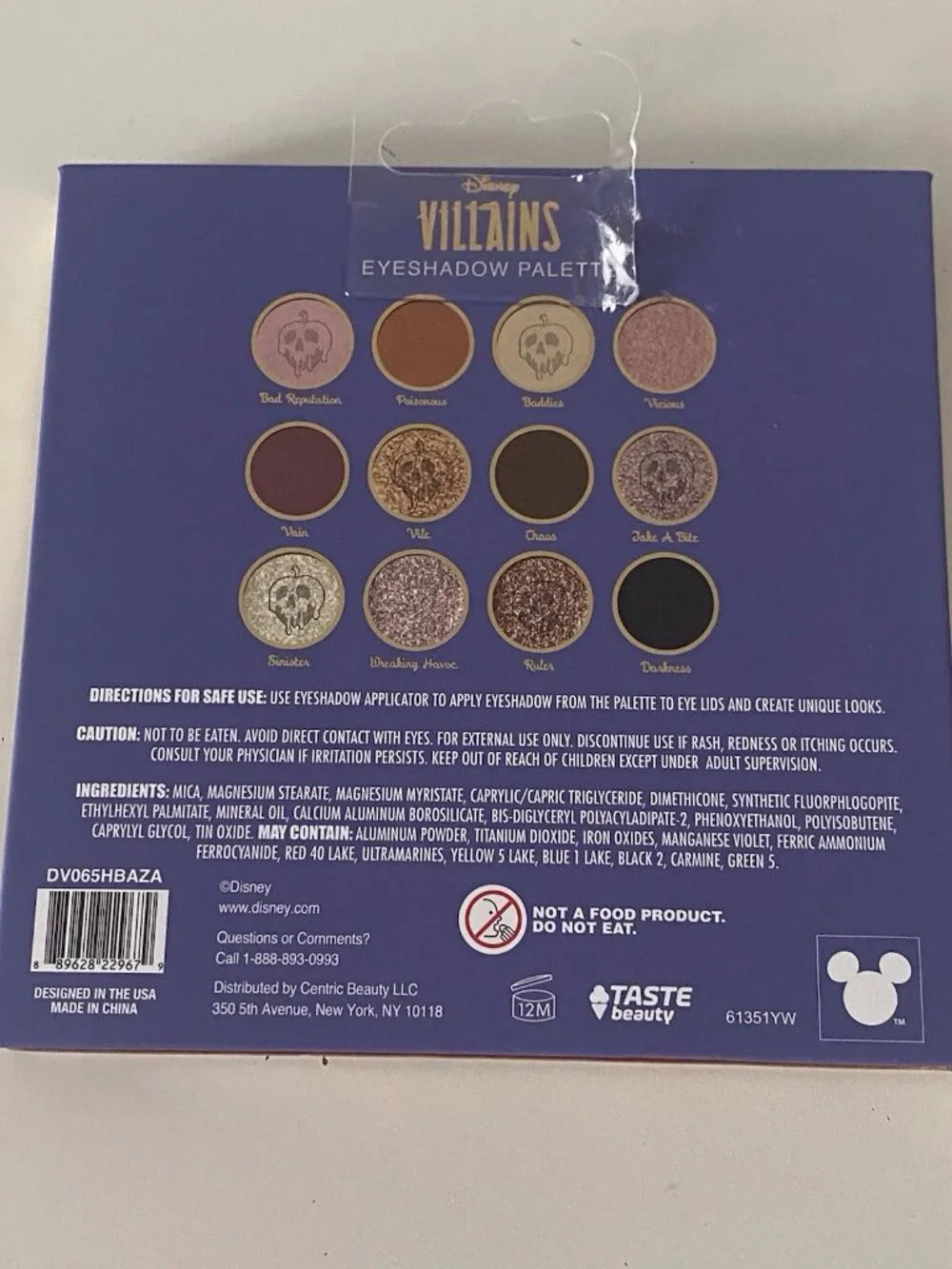 Taste Beauty Disney Villains Eyeshadow Palette Evil Queen 12 Shades Maleficent
